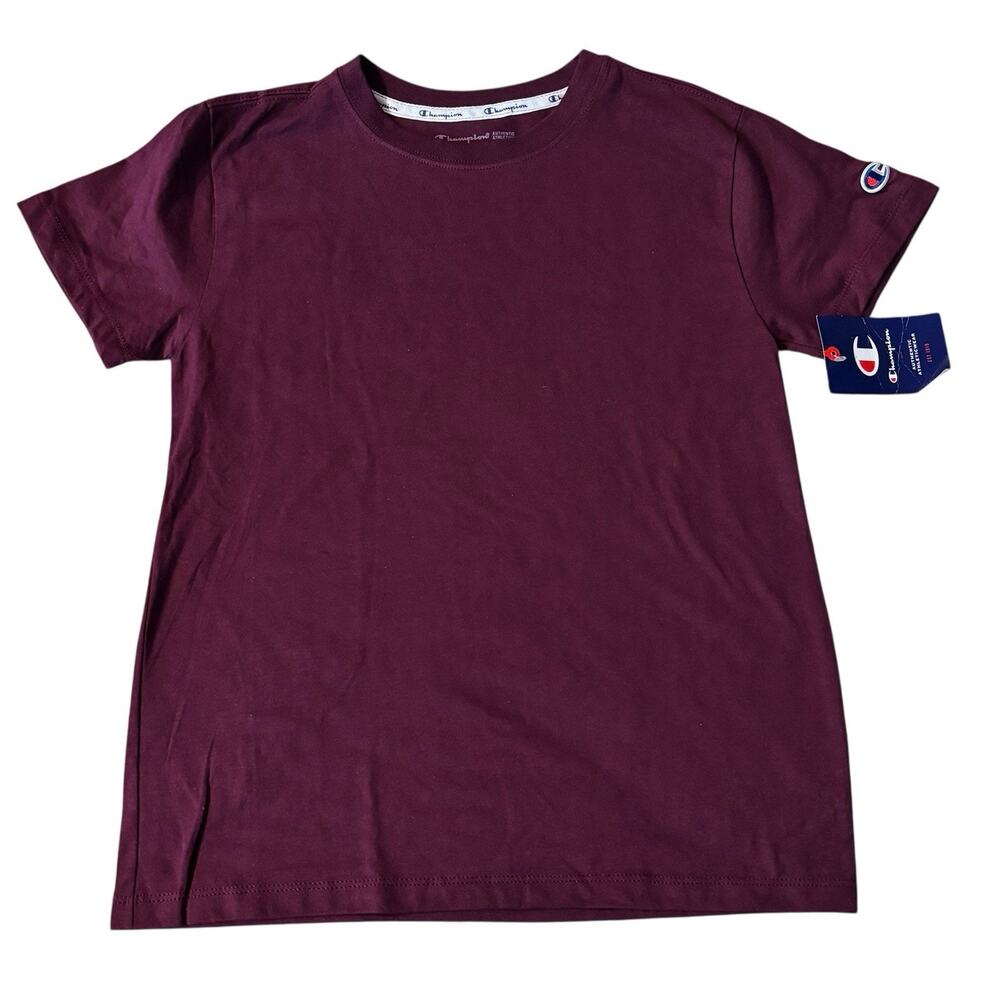 Champion Womens Short Sleeve Basic Jersey Tee Shirt Dark Berry Burgundy Wine XS